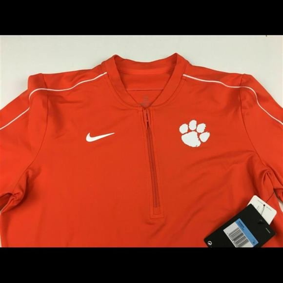 NIKE Womens Clemson Tigers Half Zip LS Top | Orange | Medium | AQ3546 | NWT - Picture 5 of 8